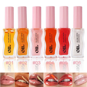 Hidratante óleo labial kit com 6 cores (8ml)